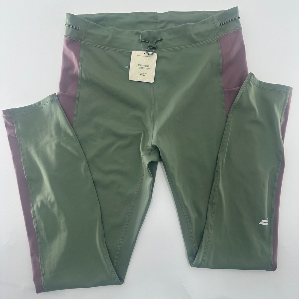 Fabletics Motion365+ High-Waisted Bungee Leggings NWT XL Palm Leaf/Plum Cactus